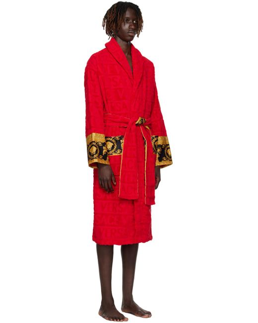Versace Red 'i Heart Baroque' Robe for men