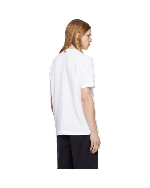 Thom Browne White Classic Pique 4-Bar T-Shirt for men