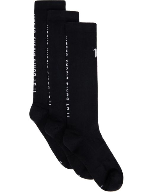 Boris Bidjan Saberi 11 Black Three-Pack Logo Socks for men