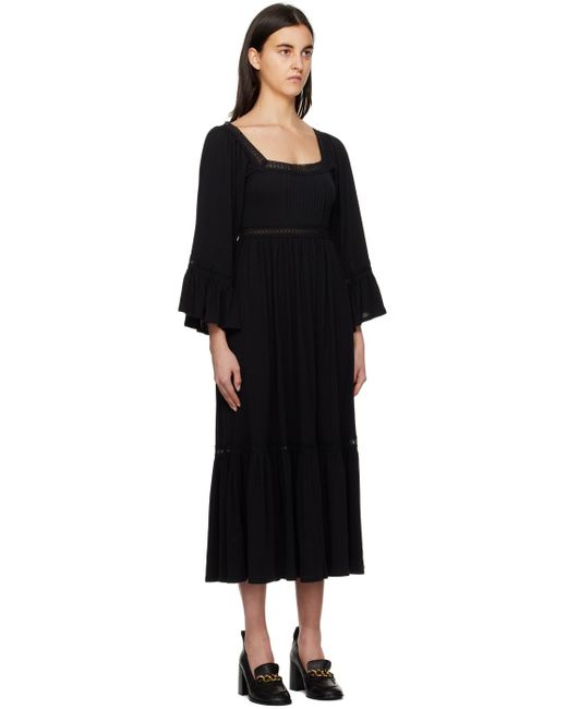See By Chloé Black Tiered Maxi Dress