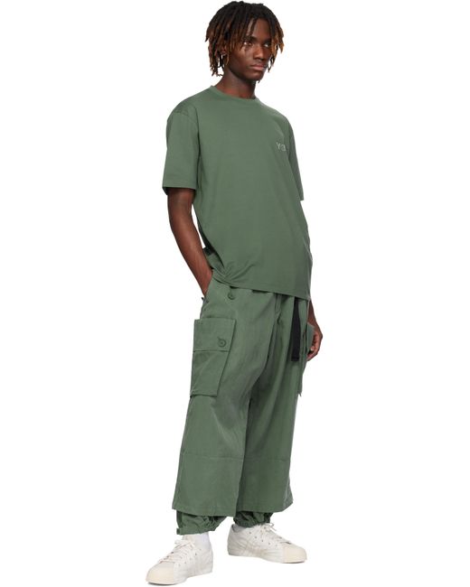 メンズ Y-3 グリーン Regular 半袖Tシャツ Green