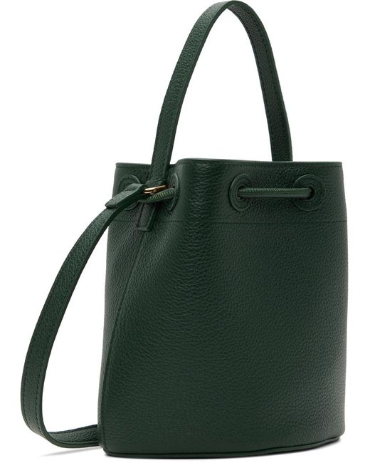 Burberry Green Tb Mini Grained-leather Bucket Bag