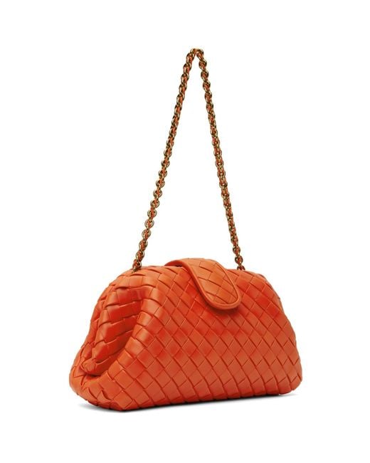 Bottega Veneta Orange Teen Lauren 1980 With Chain Clutch