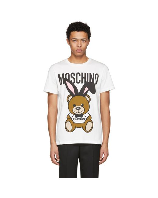 Moschino Shirt Mens white T Shirt Playboy modern rare