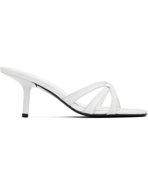 By Far Black Julie Creased Calf Leather Heeled Sandals