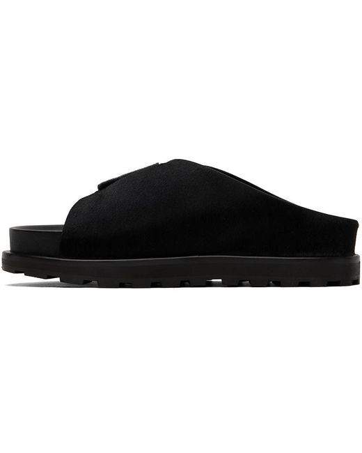 Sandales noires à bride à velcro Jil Sander pour homme en coloris Black