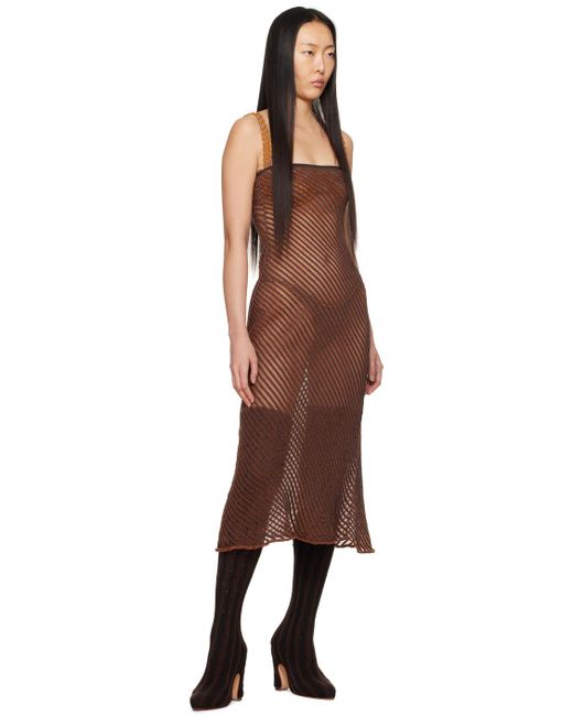 Robe longue brune à effet moiré Isa Boulder en coloris Black