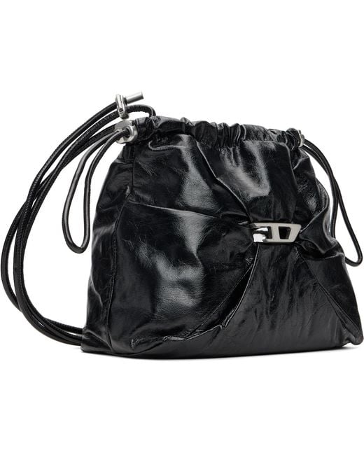 DIESEL Black Scrunch-D Bucket Bag