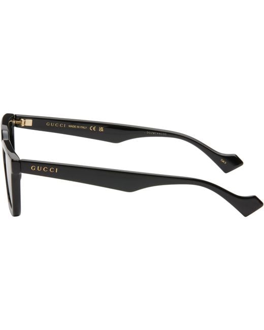 Gucci Black Rectangular-Frame Sunglasses for men