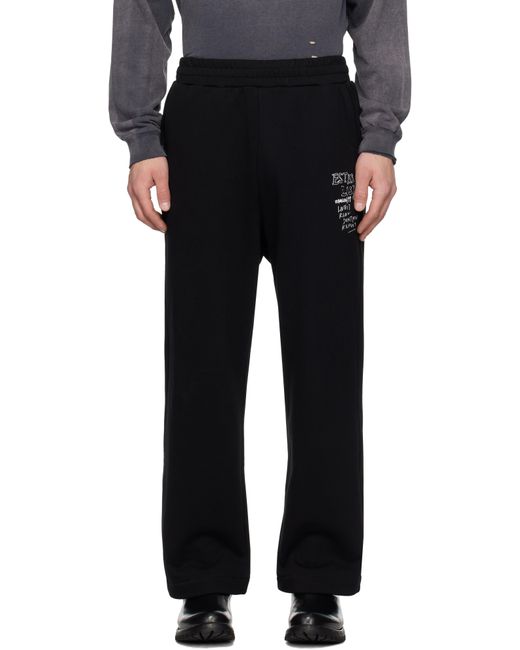 Izzue Black Relaxed-Fit Sweatpants for men