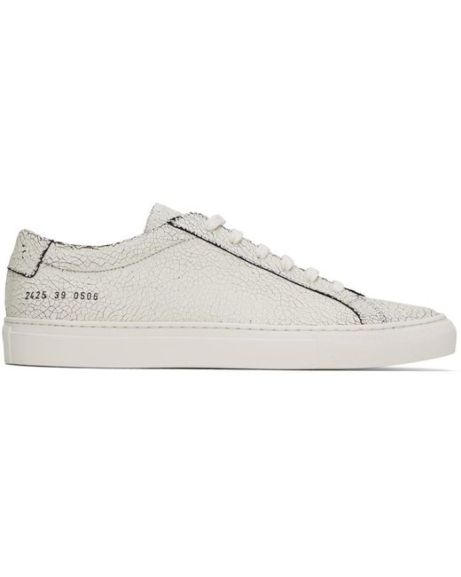 Common Projects Black Off- & Cracked Achilles Sneakers for men