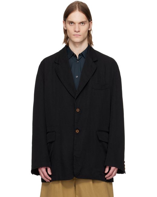 Comme des Garçons Black Polyester Twill Garment Treated Blazer for men