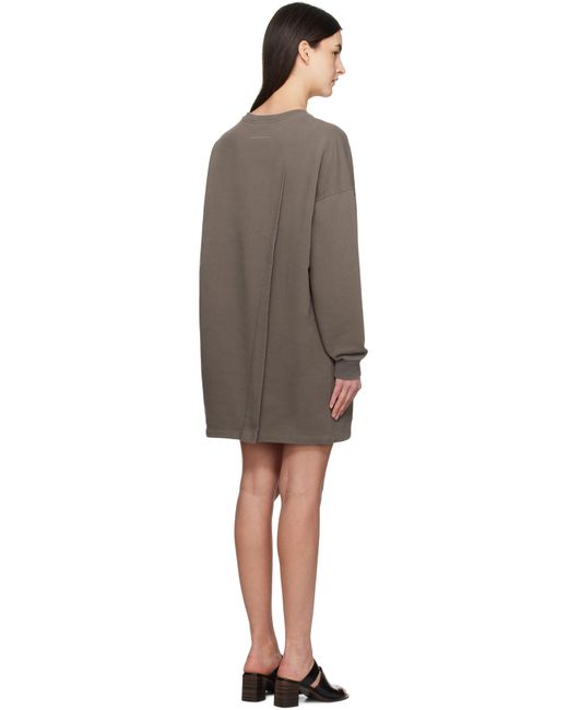 Robe Courte De Survêtement Brune En Jersey À Plis MM6 by Maison Martin Margiela en coloris Black