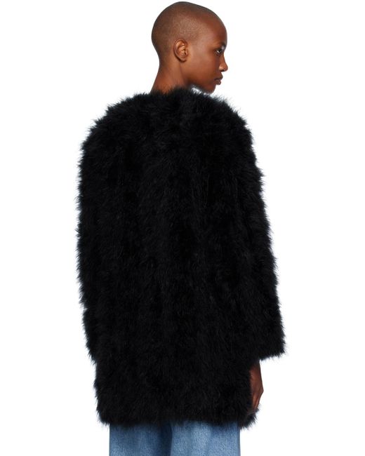 Yves Salomon Black Turkey Feather Hook Jacket