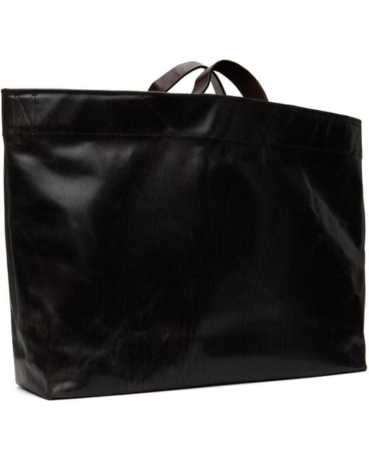 メンズ Our Legacy ブラック Oblong レザー トートバッグ Black