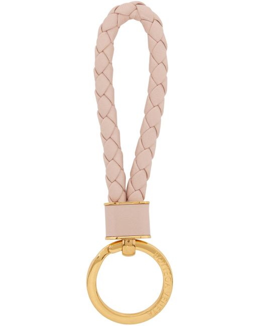 Bottega Veneta Black Pink Intreccio Key Ring