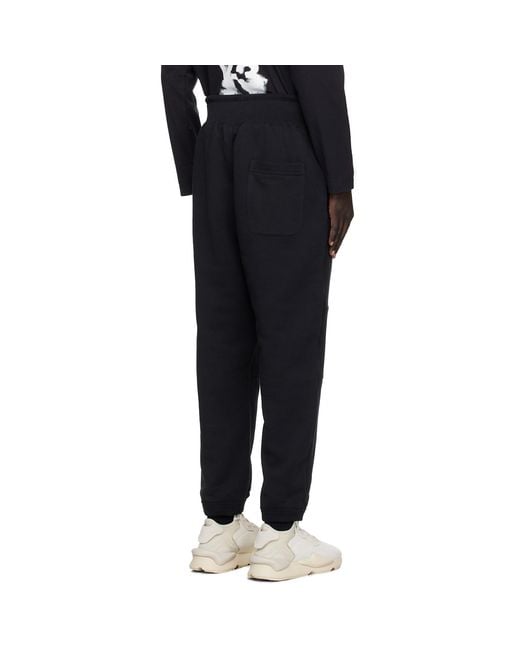 Y-3 Black Cuffed Track Pants for men
