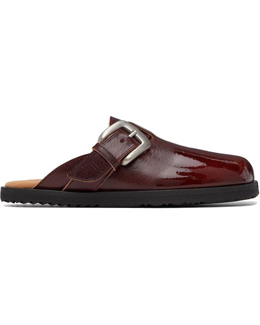 Maison Margiela Brown Burgundy Tabi Daily Mule Loafers for men