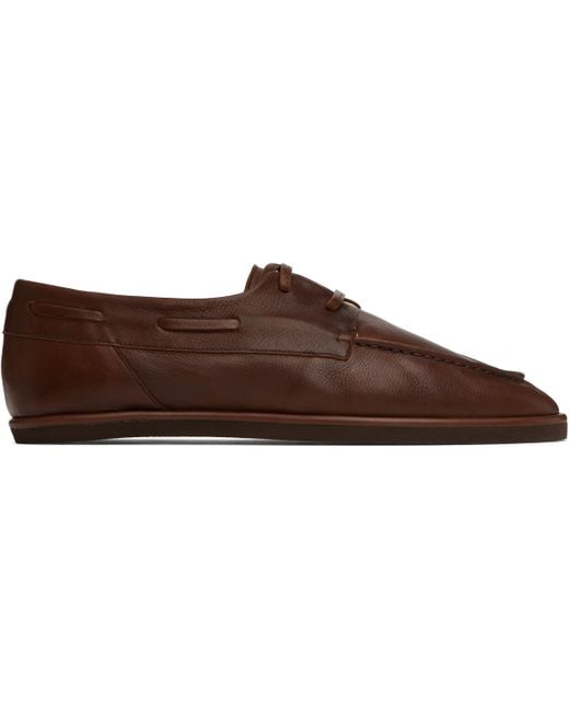 靴 AURALEE 25SS SOFT LEATHER DECK SHOES 7 Auralee Soft Leather Deck Shoes | Brown | Canoe Club