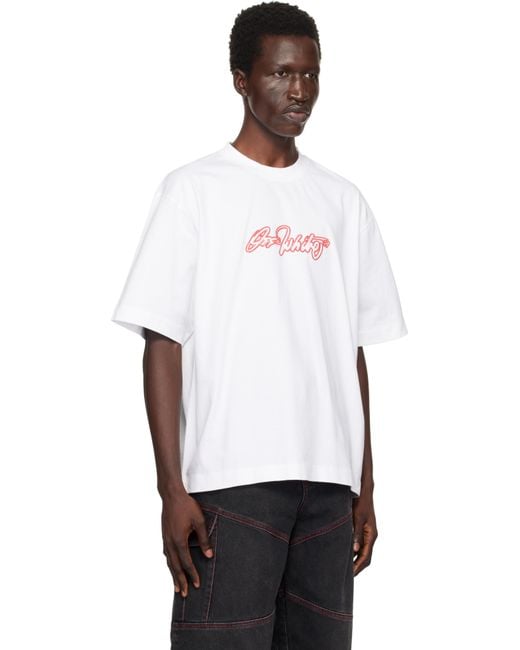 Off-White c/o Virgil Abloh White Script Outline Skate T-Shirt for men