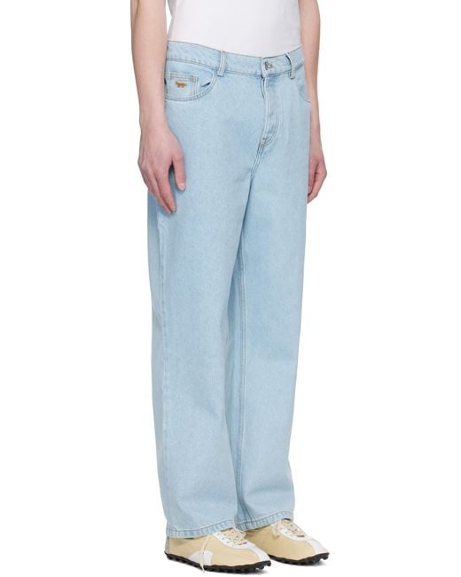 MAISON FJ Maison Kitsuné Men's Blue Relaxed Jeans