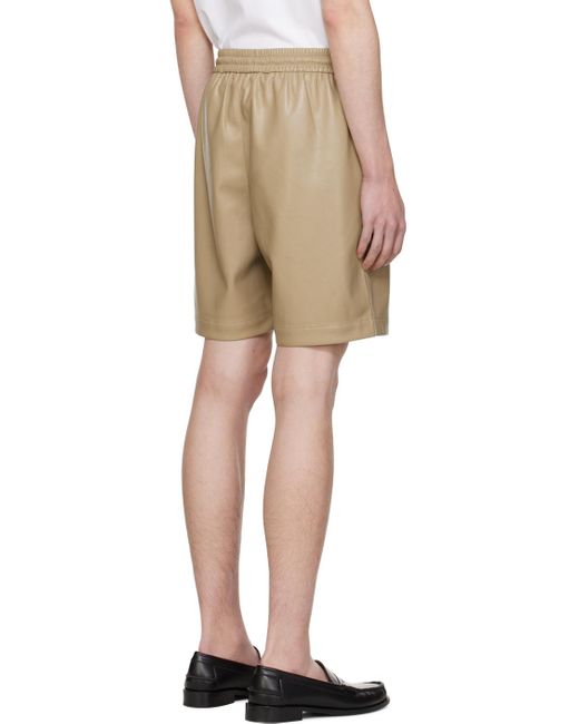 Nanushka Natural Taupe Doxxi Vegan Leather Shorts for men