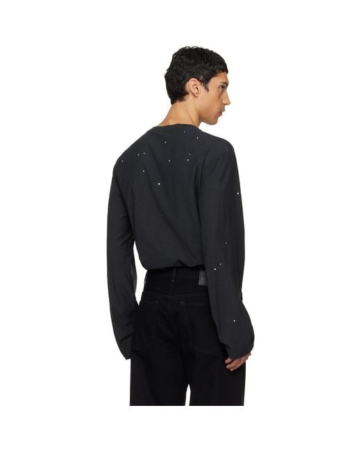 Acne Black Logo T-Shirt for men