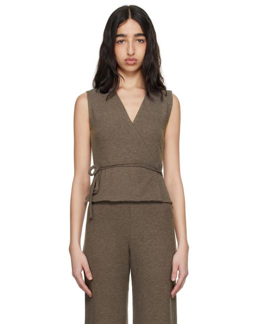 Leset ブラウン Lauren ラップ ベスト Brown