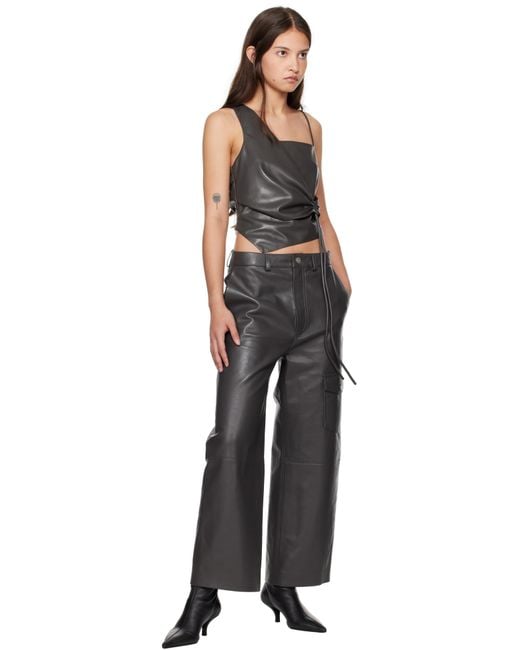 Nanushka Black Chudel Vegan Leather Top