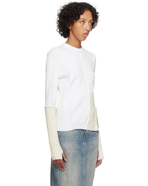 MM6 by Maison Martin Margiela Off-white Paneled Sweater