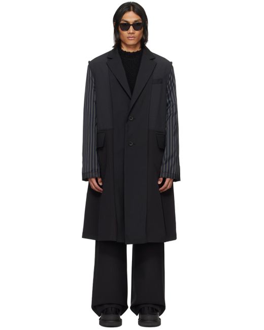 Manteau noir en tissu de costume Sacai pour homme en coloris Black