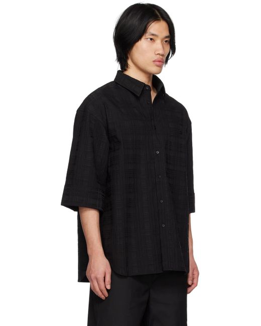 C2H4 Black Corbusian Fold-over Shirt for men
