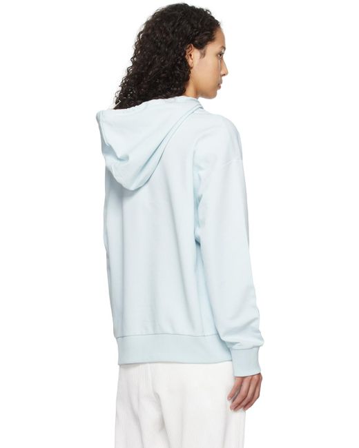 Moncler White Blue Embroidered Hoodie