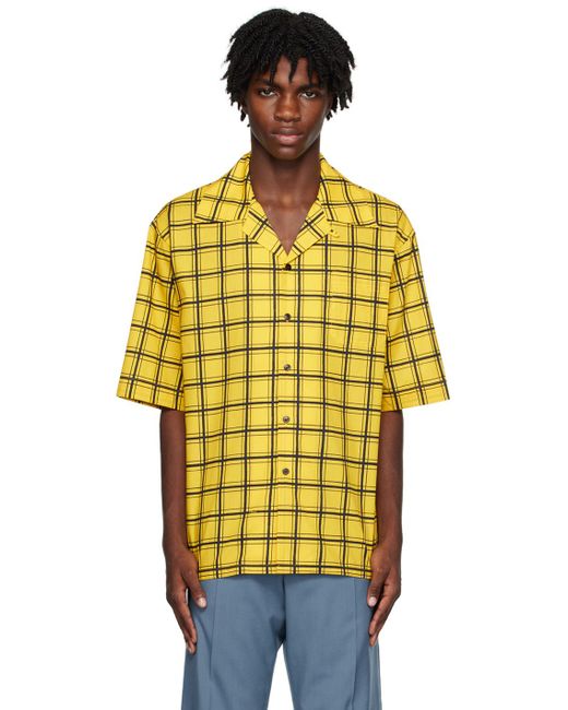 Marni Yellow Check Shirt for men