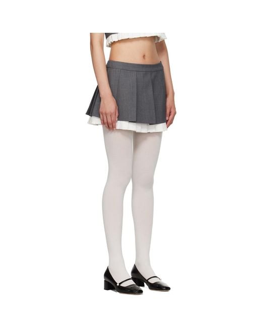 ShuShu/Tong Black Ruffled Pleat Miniskirt