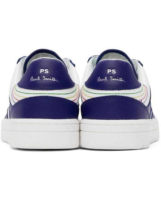 PS by Paul Smith Black White & Blue Liston Leather Sneakers for men