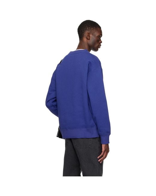 Valentino Blue Cotton Panther 'Class Of 1960' Print Sweatshirt for men