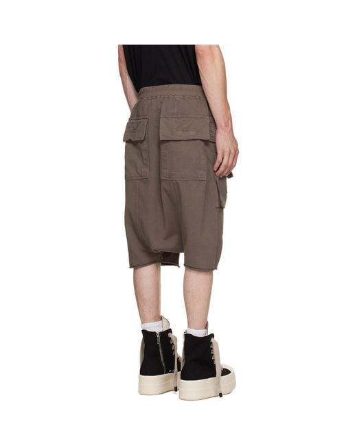 Rick Owens Multicolor Taupe Tower Creatch Cargo Pods Shorts for men