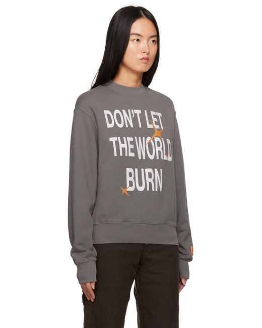 Heron Preston Black Burn Sweatshirt