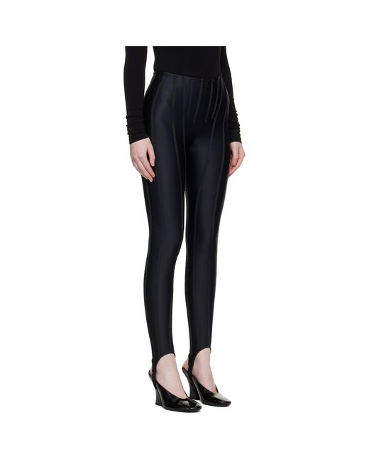 Mugler Black Corseted Leggings