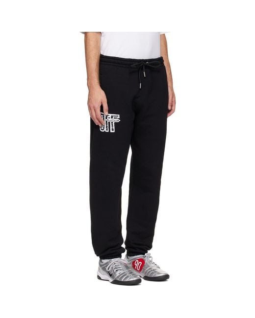 Off-White c/o Virgil Abloh Black Motion Arrow Cuffed Sweatpants for men