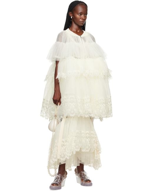 Simone Rocha Natural Ssense Exclusive Off-white Minidress