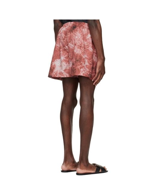 Stockholm Surfboard Club Pink Embroidered-Logo Swim Shorts for men