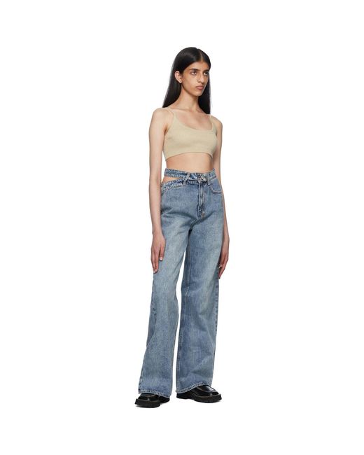 Ksubi Blue Beige Cotton Camisole