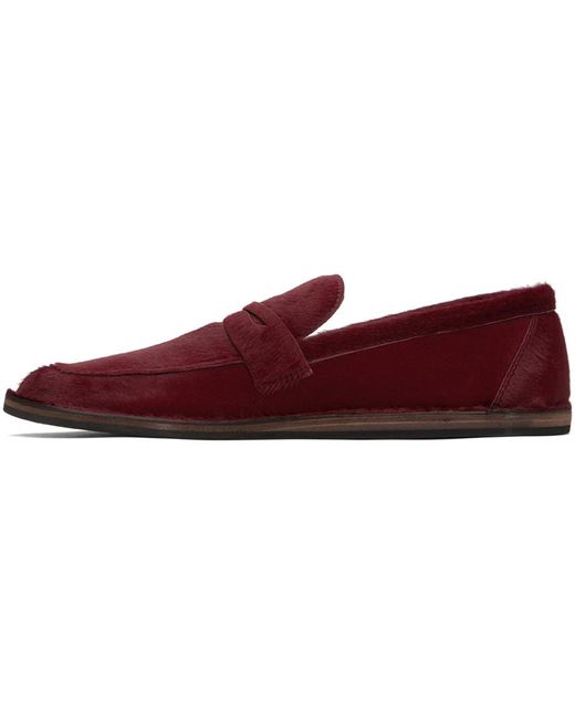The Row Red Burgundy Cary Loafers
