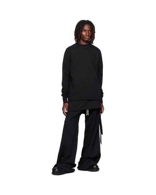 Rick Owens Black Tower Crewneck Sweatshirt for men