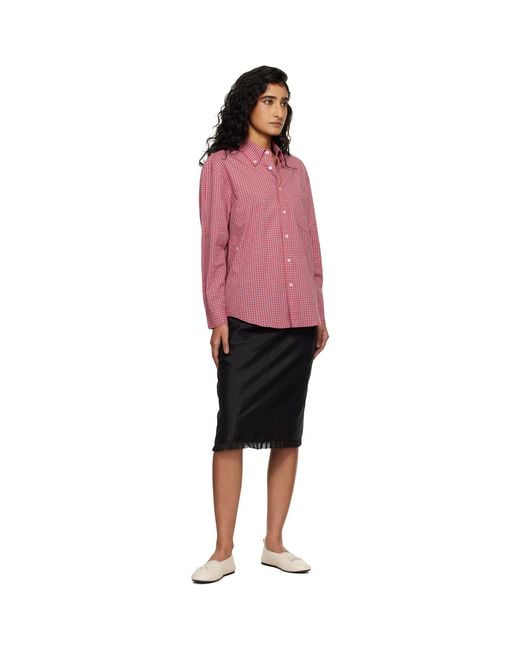 DUNST Pink Oversized Bd Checked Shirt