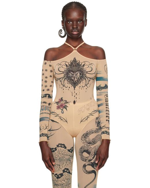 Jean Paul Gaultier Multicolor Beige Knwls Edition Bodysuit
