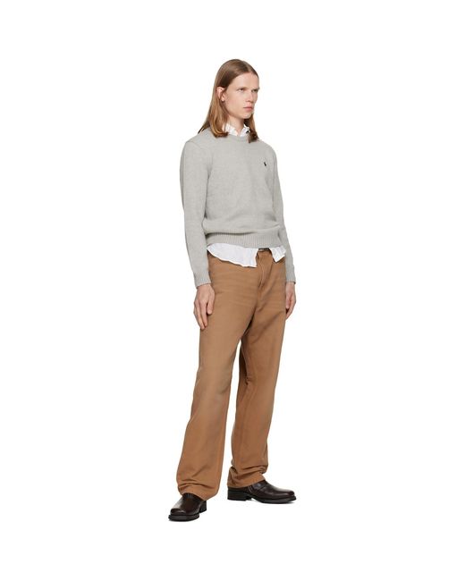 Polo Ralph Lauren Gray Polo Long Sleeve Sweater for men