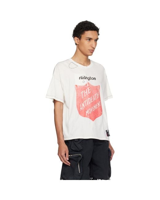 RIVINGTON roi Rebis Red Off- 'Anti Death' Tyler T-Shirt for men